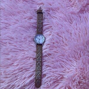 Brown Floral Cutout Watch